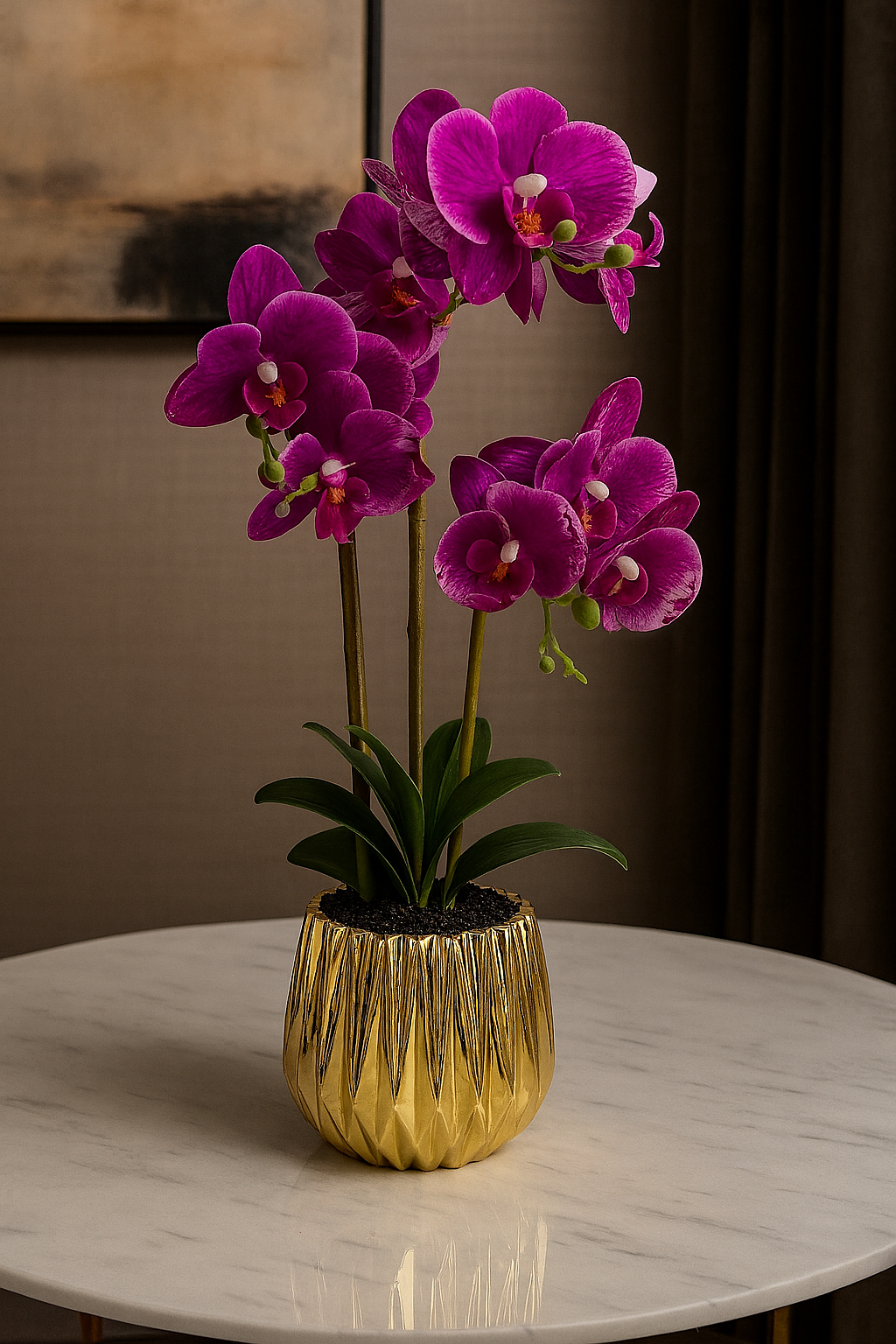 Orchid Elegance in Ceramic Pot