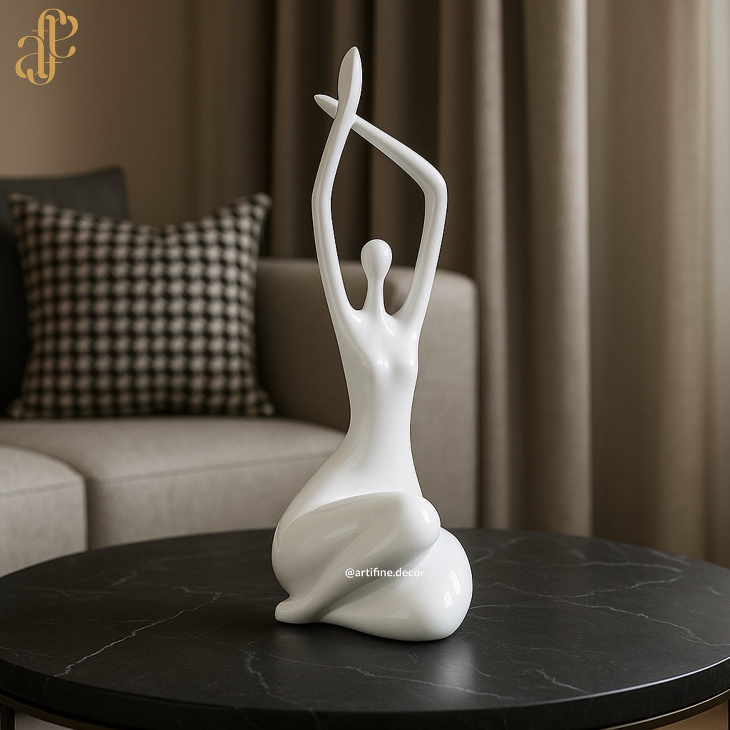 Graceful Harmony Sculptures – Black & White Duo