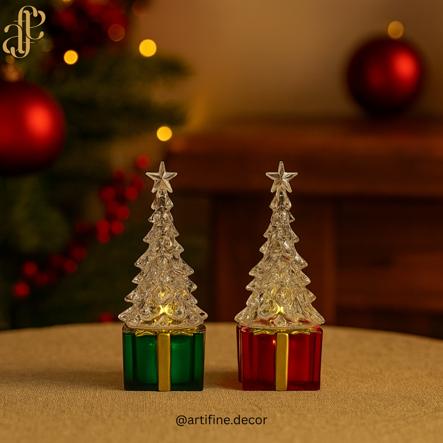 🎄 LED Christmas Tree Decor – Magical Glow for the Holidays Set of 4