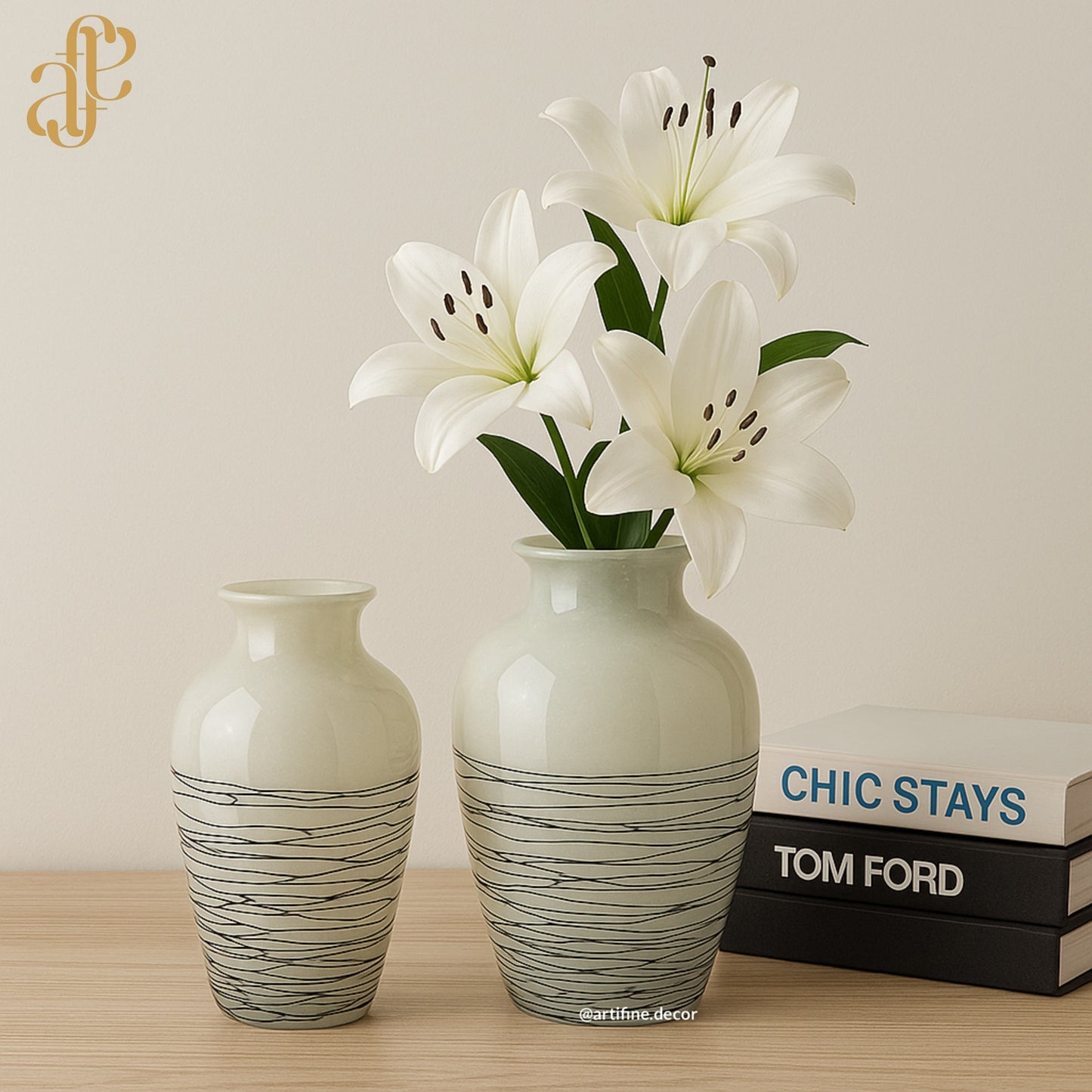Modern Minimalist Glass Vases – Set of Two