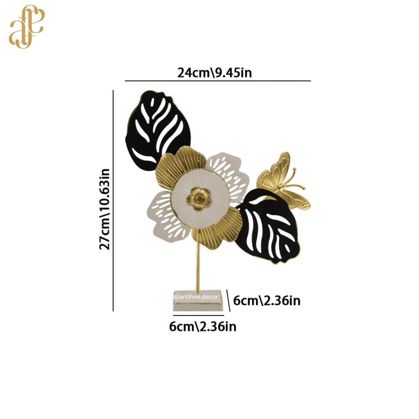 Golden Butterfly Bloom Sculpture