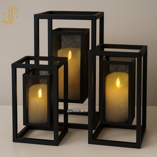 Modern Black Lantern Set – Set of 3
