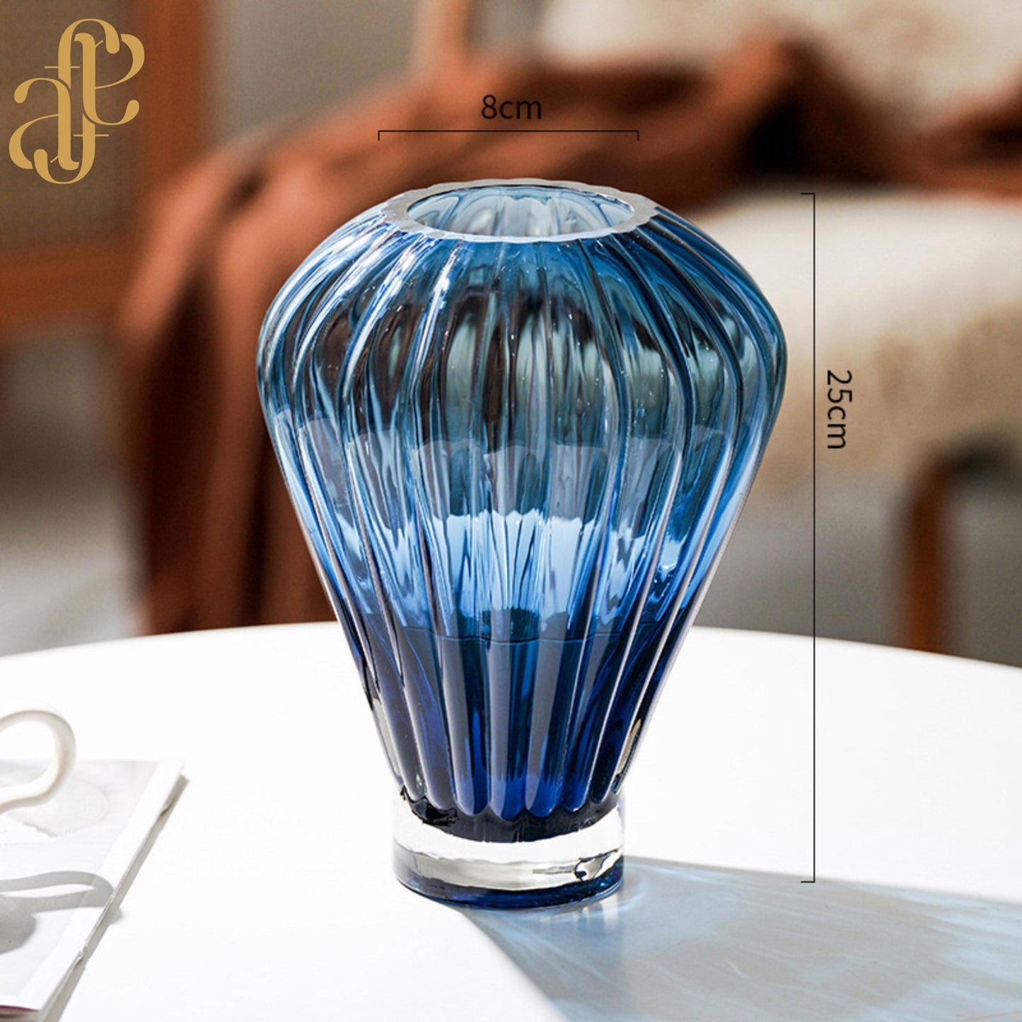 Ribbed Glass Vase Set – Midnight Blue & Smoke Grey