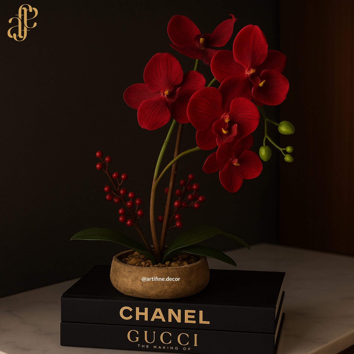 Elegant Orchid Arrangement in Textured Pot