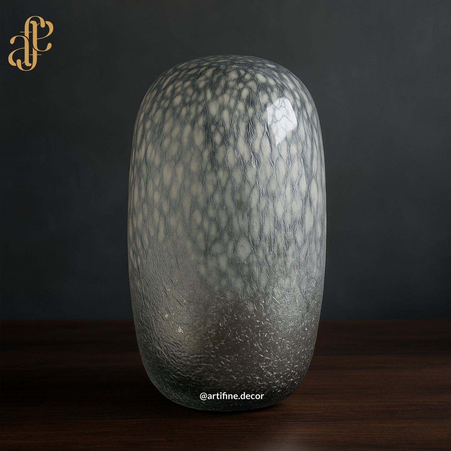Frosted Marble Glass Vase Set – Handcrafted Elegance