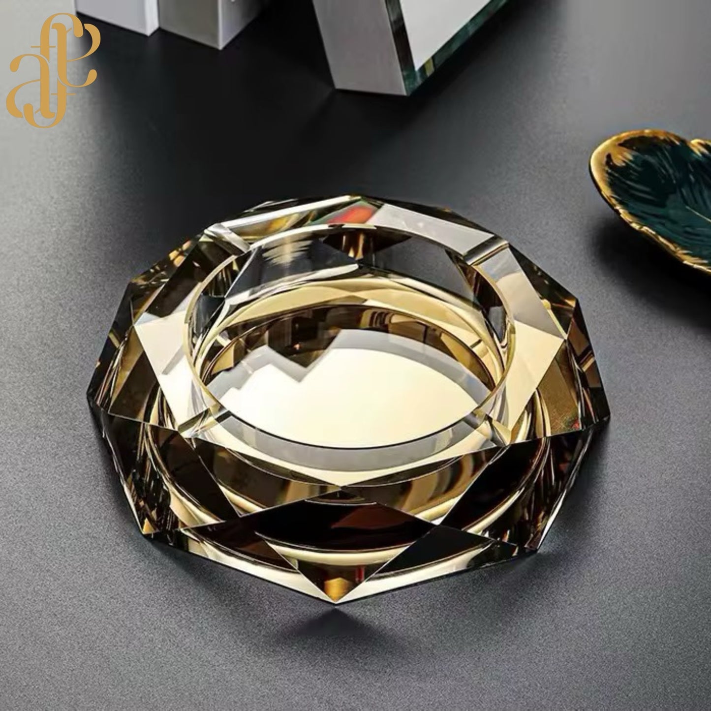 Crystal-Cut Diamond Ashtray