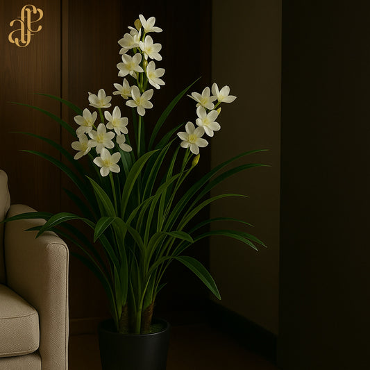 Tall White Orchid Artificial Tree