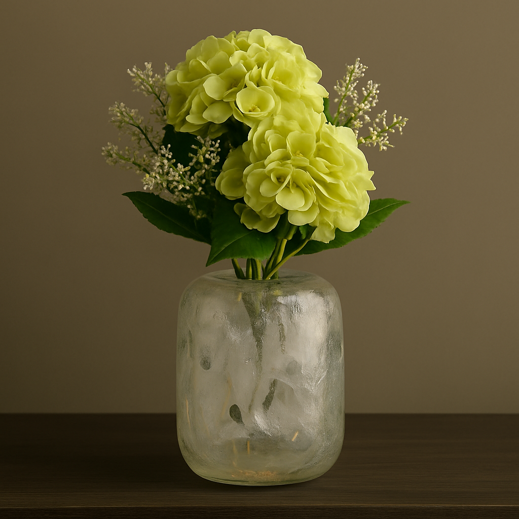Art Glass Vase Set – Clear Base with Swirled Color Infusion