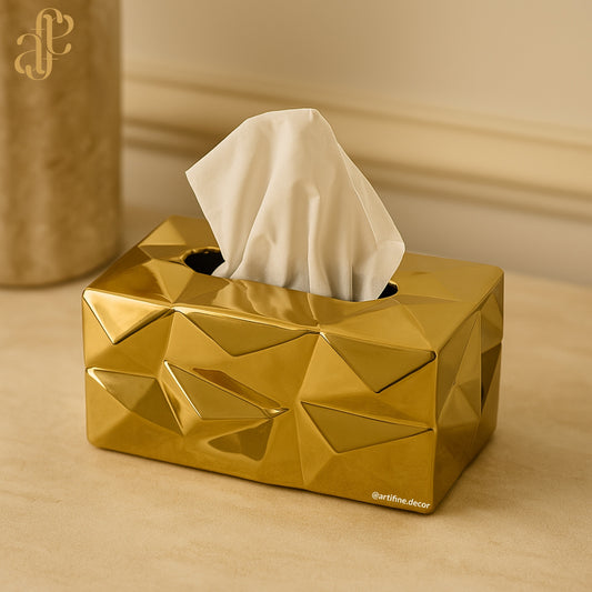 Geometric Ceramic Tissue Box – Luxe Edition