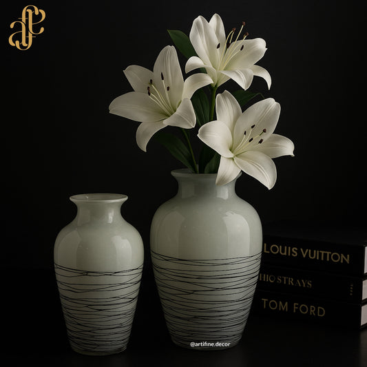 Modern Minimalist Glass Vases – Set of Two