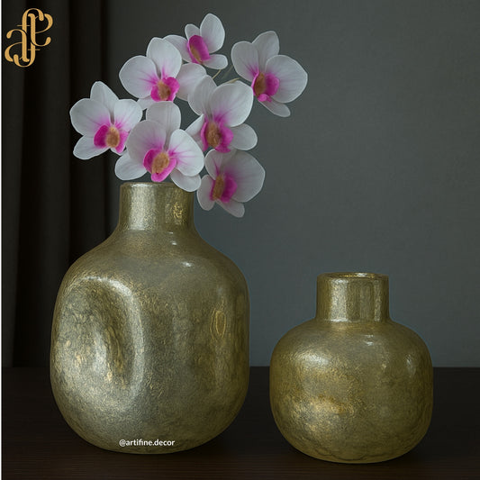 Aurora Textured Vase Set- Beige