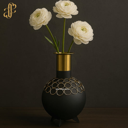 Modern Orb Vases- Golden x Black