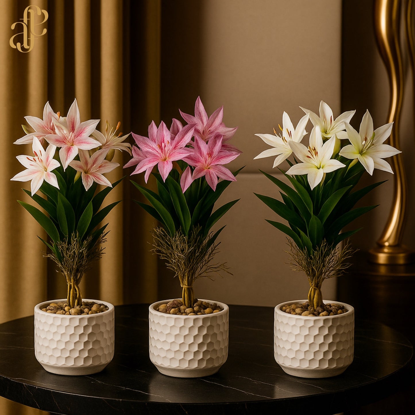 Lily Tree in Honeycomb Pot – 3 Color Options