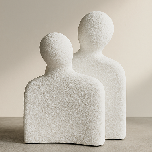 Textured Abstract Couple Sculpture – Set of 2