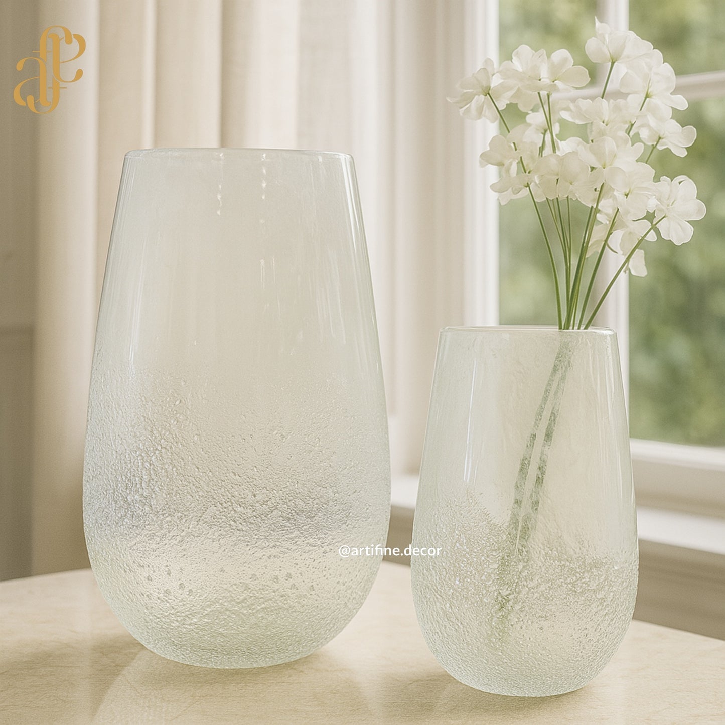 Frosted Glass Vase Set – Elegant Minimalist Design