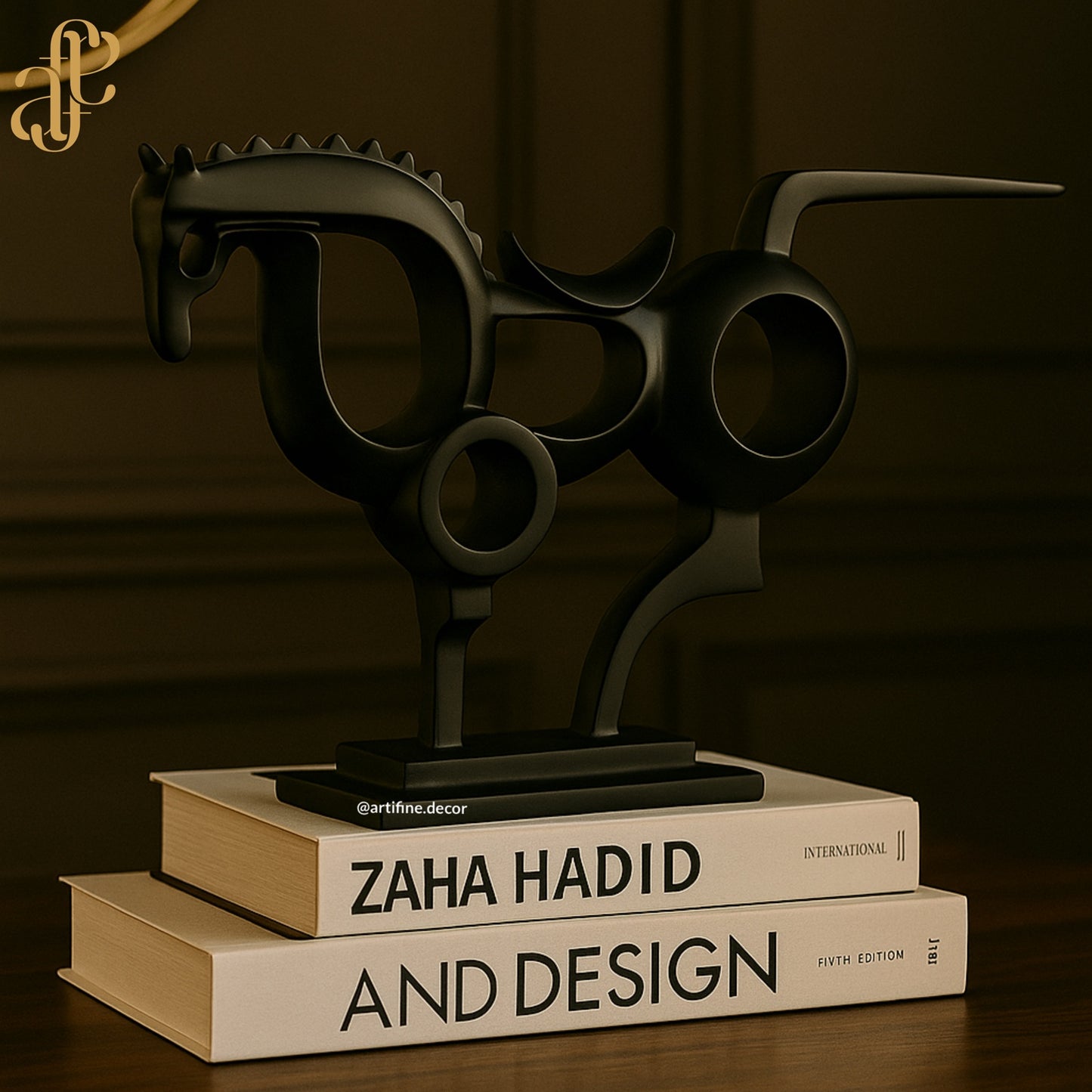 Modern Abstract Horse Sculpture – Grey, Black, or White