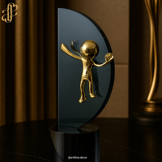 Golden Spirit Sculpture – Modern Art Duo