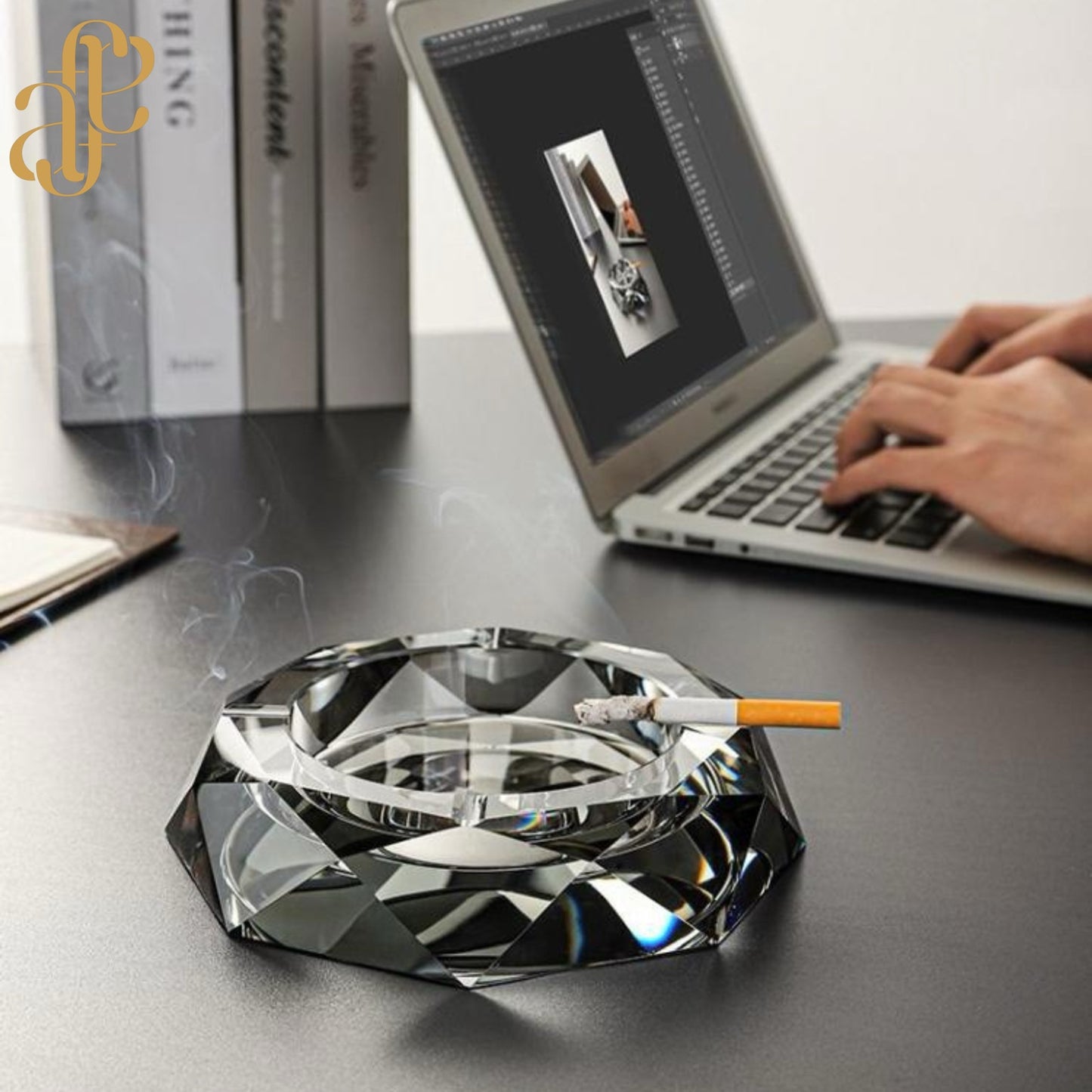 Crystal-Cut Diamond Ashtray