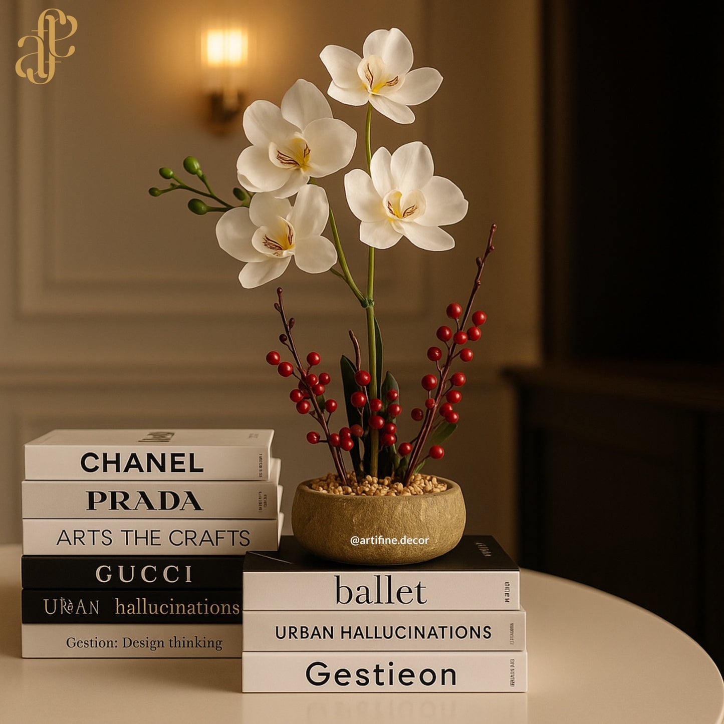 Elegant Orchid Arrangement in Textured Pot