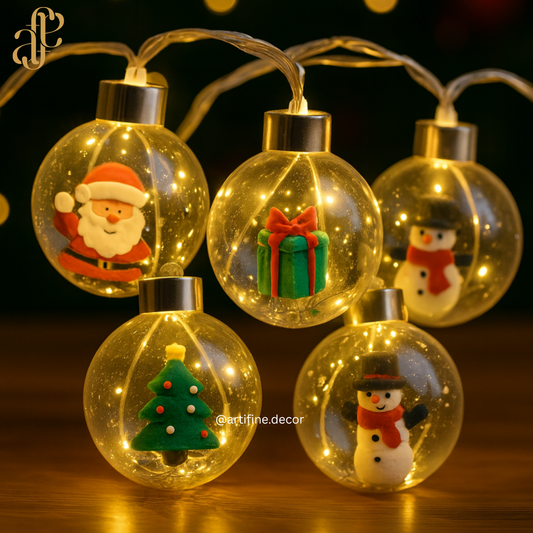 ✨ Magical Christmas Bauble String Lights ✨ *No Snow Inside*