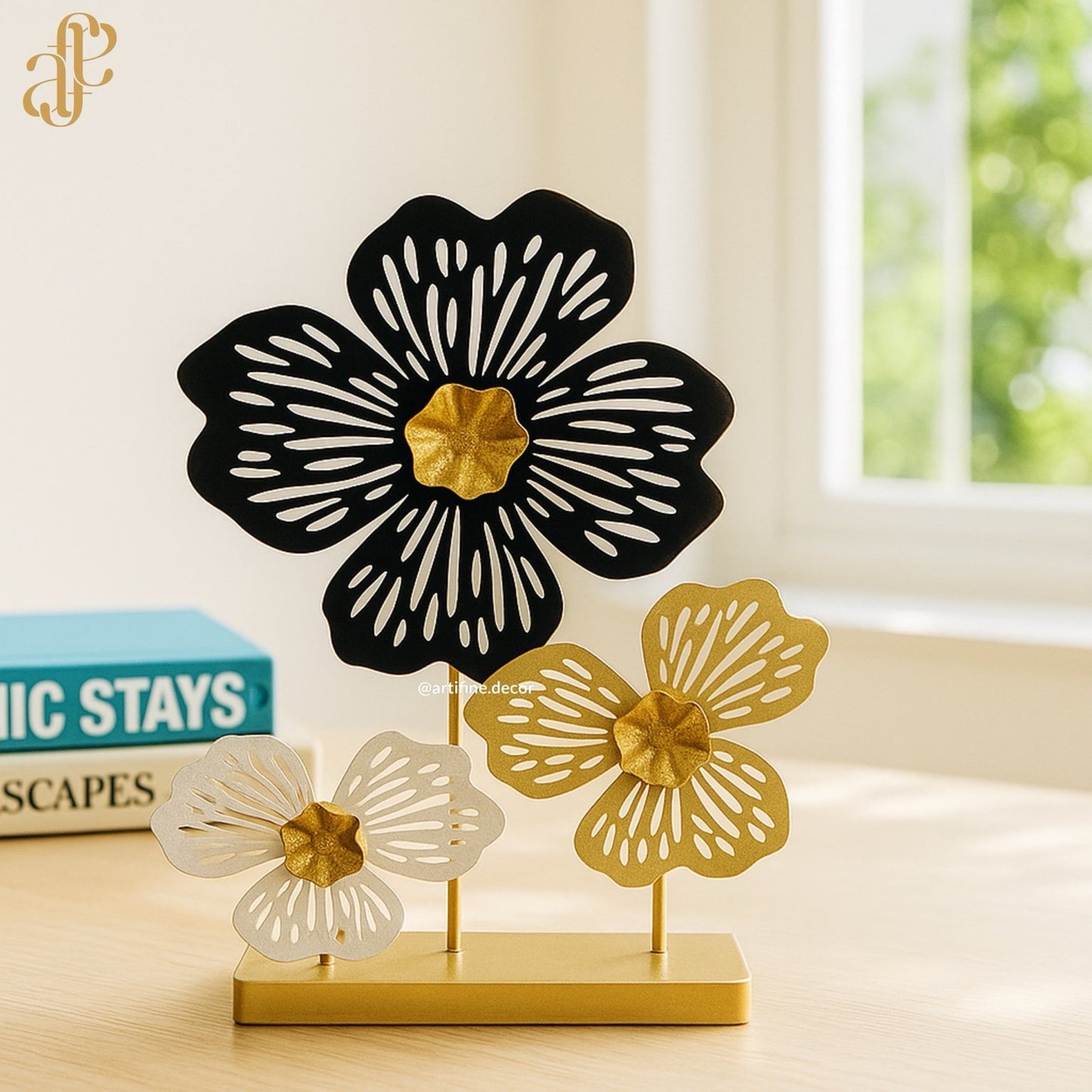 Golden Bloom Trio Sculpture