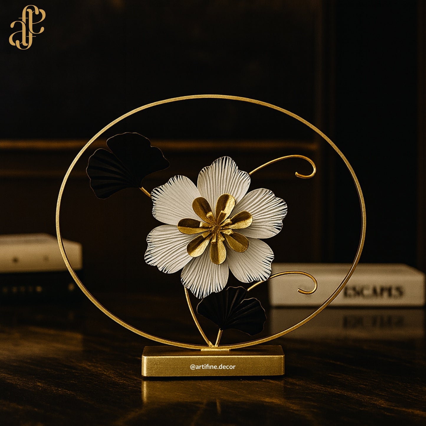 Golden Grace Floral Sculpture