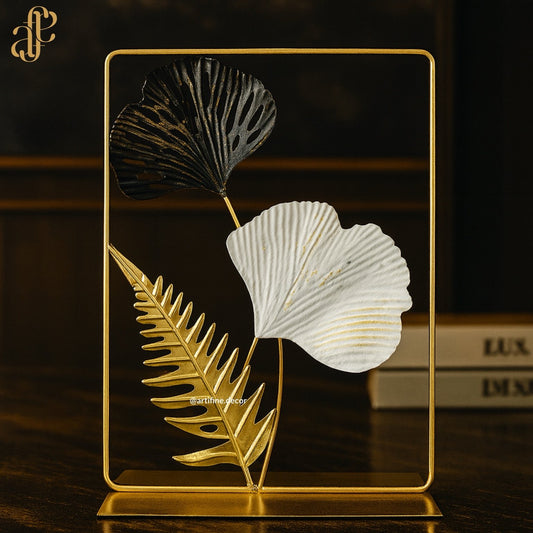 Golden Frame Leaf Sculpture