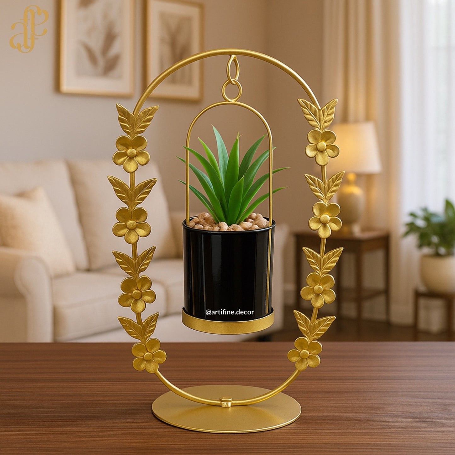 Golden Floral Hanging Plant