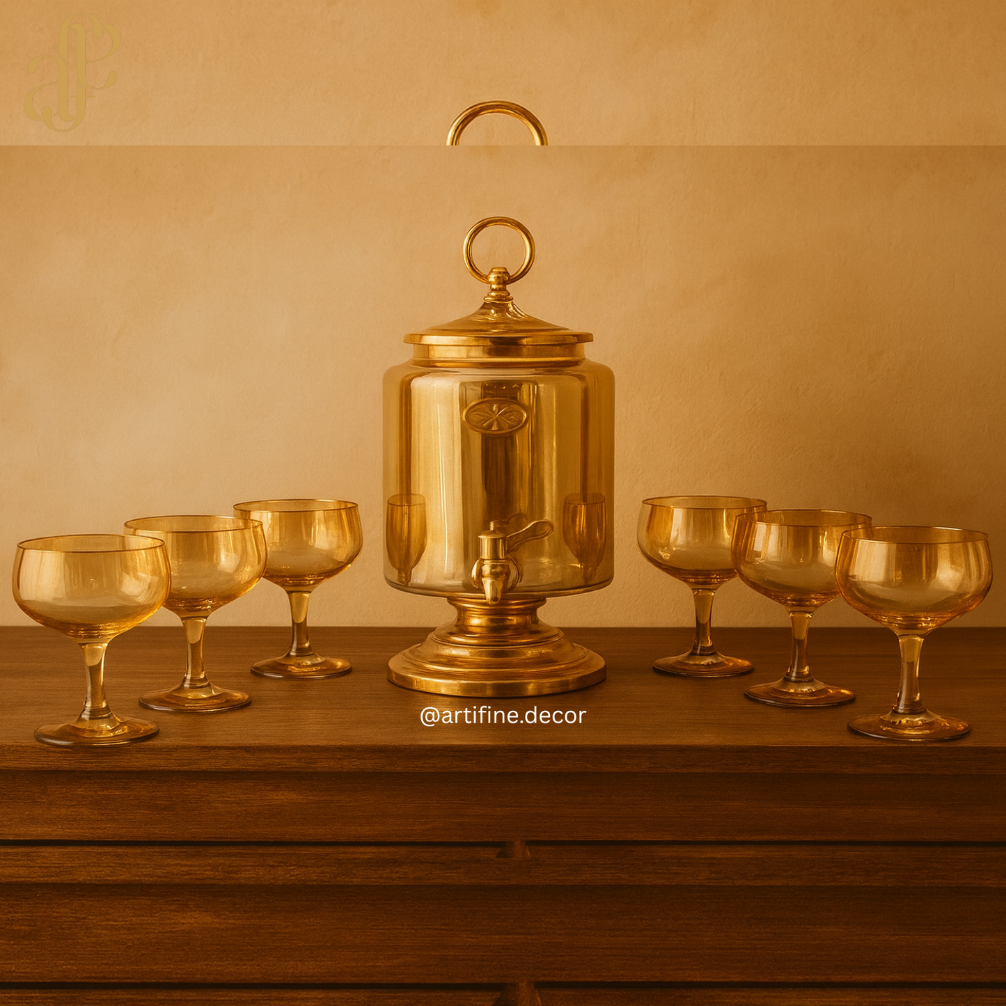 Dispenser Set with 6 Glass Cups