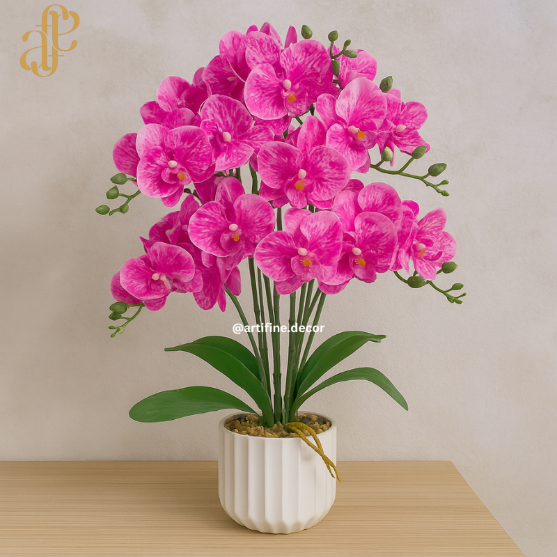 Vibrant Orchid Elegance – Multi-Color Collection in Textured Pot