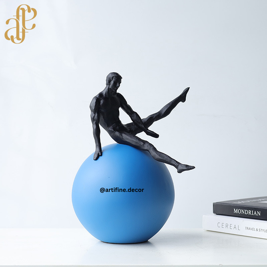 Black Abstract Male Figurines – Motion & Balance Sculptures