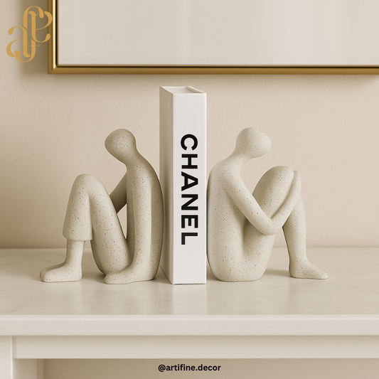 Minimalist Figurine Bookends – Modern & Artistic