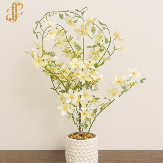 Blossom Arrangement in Honeycomb Pot