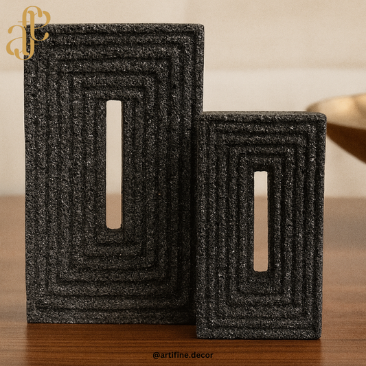 Textured Geometric Sculptures – Modern & Minimalist Décor