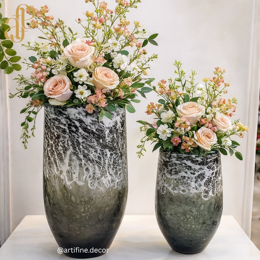 Textured Gradient Art Vase Set