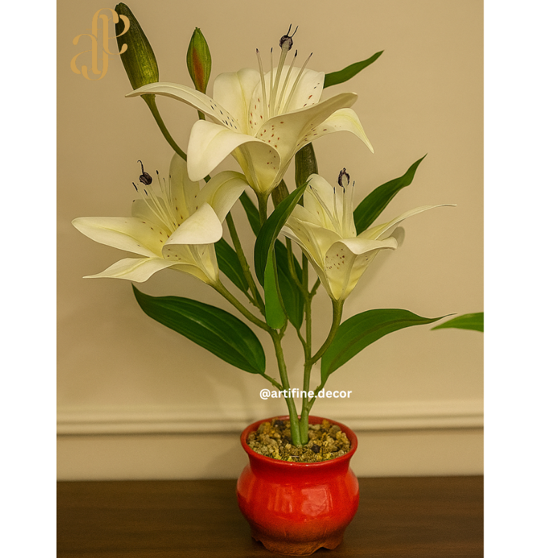 Lily Blossom Ceramic Pot