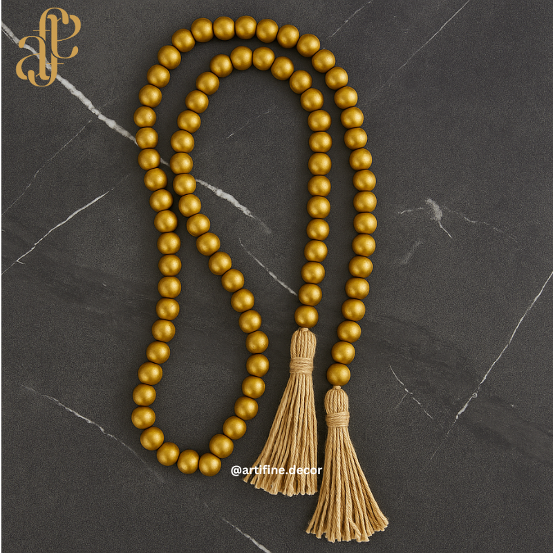 Golden Wooden Rosary