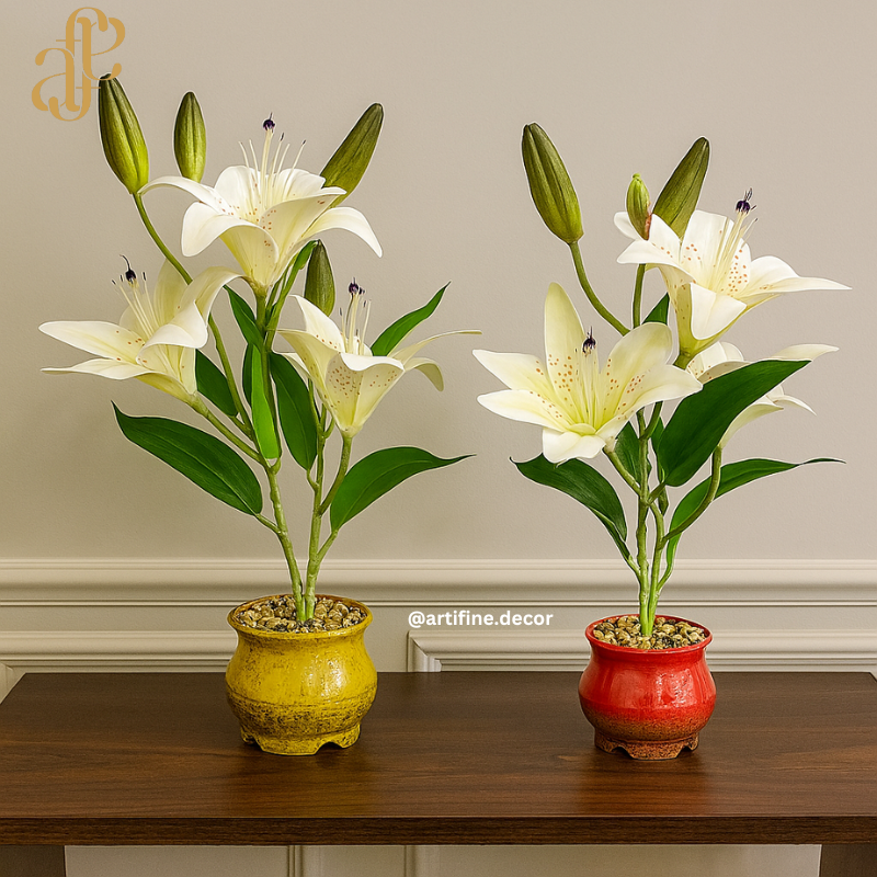 Lily Blossom Ceramic Pot