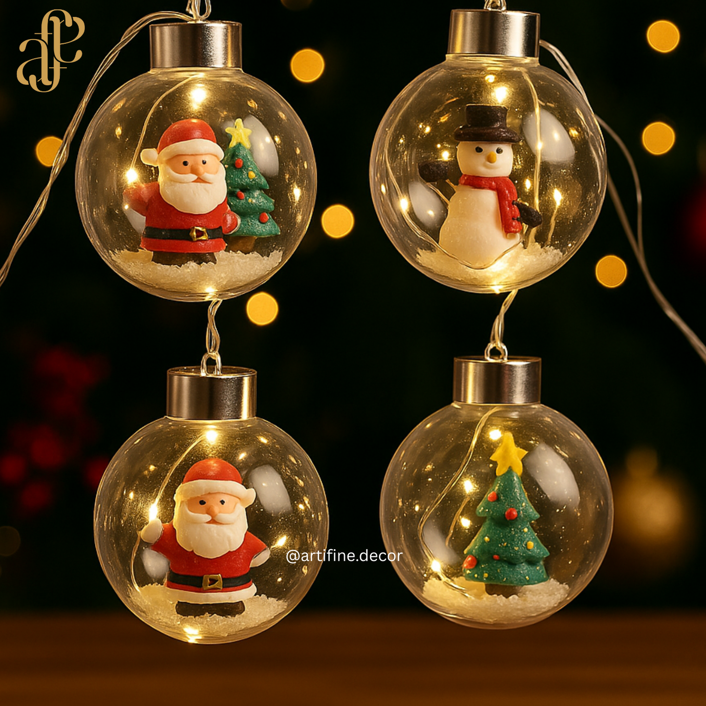 ✨ Magical Christmas Bauble String Lights ✨ *No Snow Inside*