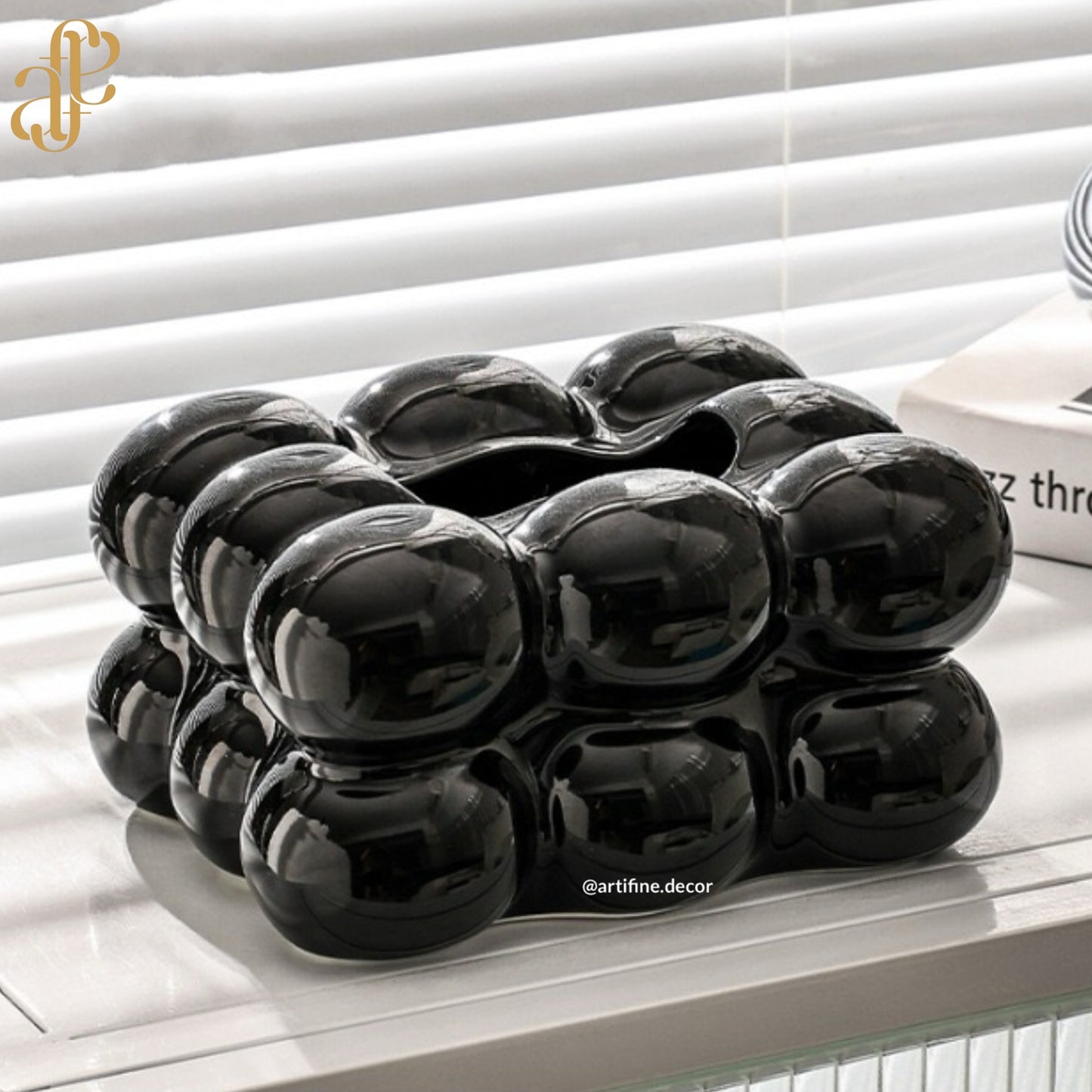 Bubble Tissue Box – Glossy Ceramic Finish