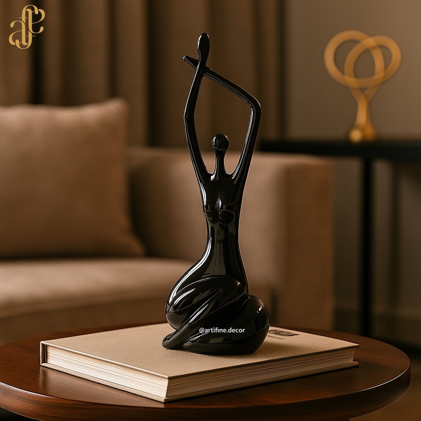 Graceful Harmony Sculptures – Black & White Duo