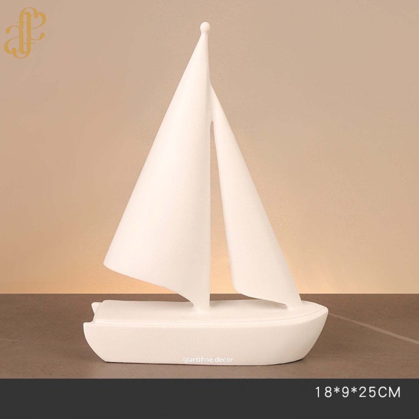 Minimalist Sailboat Sculpture – Gold, White & Black Finishes