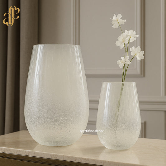 Frosted Glass Vase Set – Elegant Minimalist Design