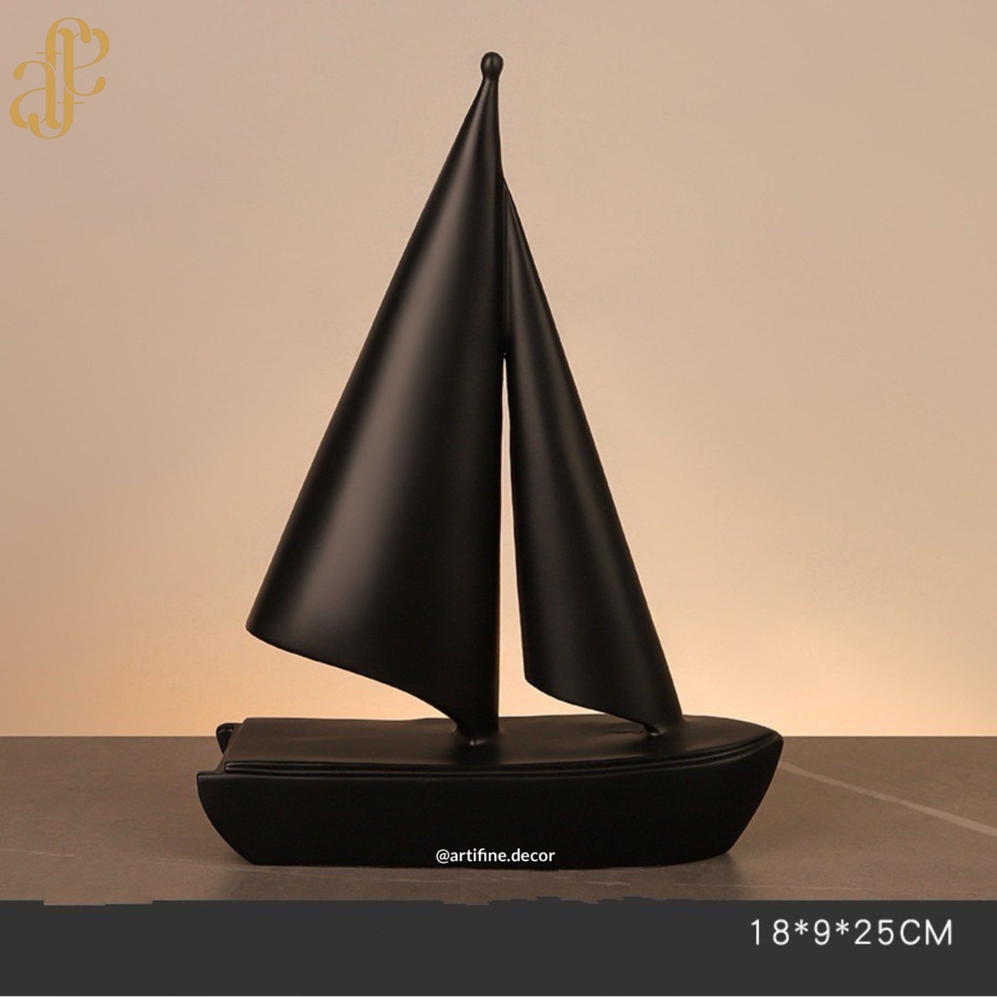 Minimalist Sailboat Sculpture – Gold, White & Black Finishes
