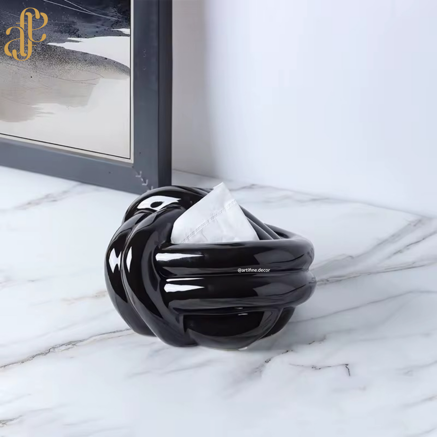 Knot Ceramic Tissue Box
