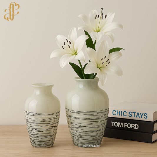 Modern Minimalist Glass Vases – Set of Two