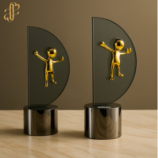 Golden Spirit Sculpture – Modern Art Duo