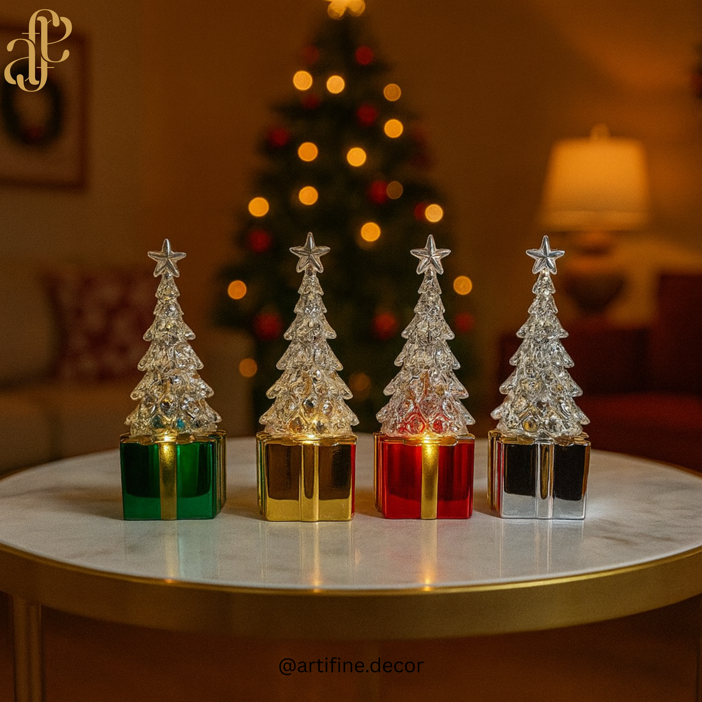 🎄 LED Christmas Tree Decor – Magical Glow for the Holidays Set of 4