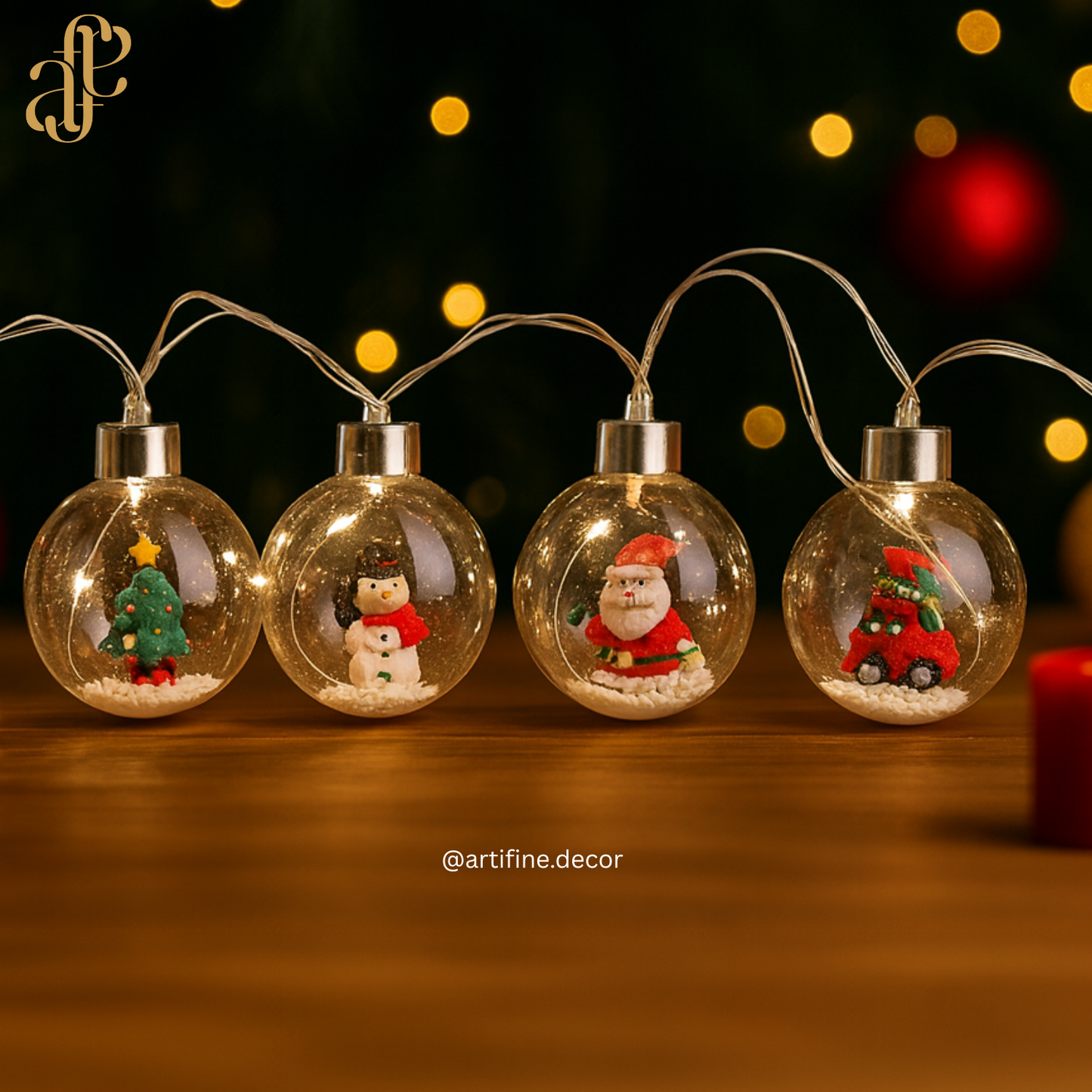 ✨ Magical Christmas Bauble String Lights ✨ *No Snow Inside*