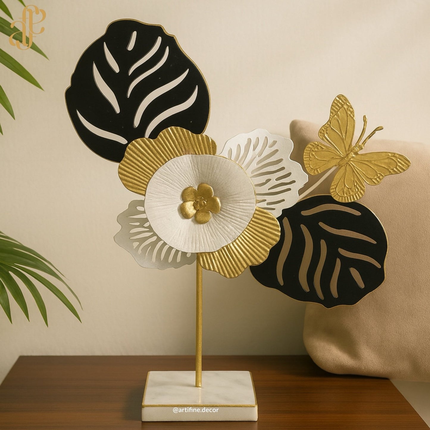 Golden Butterfly Bloom Sculpture